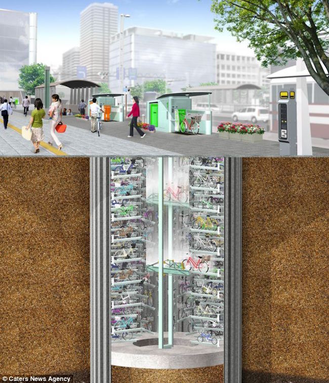 Tokyo’s Incredible Underground Bicycle Parking System 3