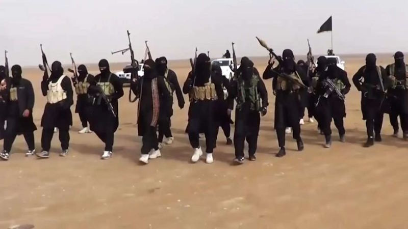 isis fighters in the desert