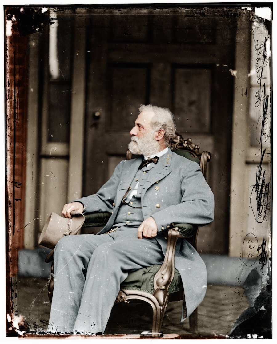 Confederate General Robert E. Lee at his home in Richmond, Va. less than a week after surrendering. 