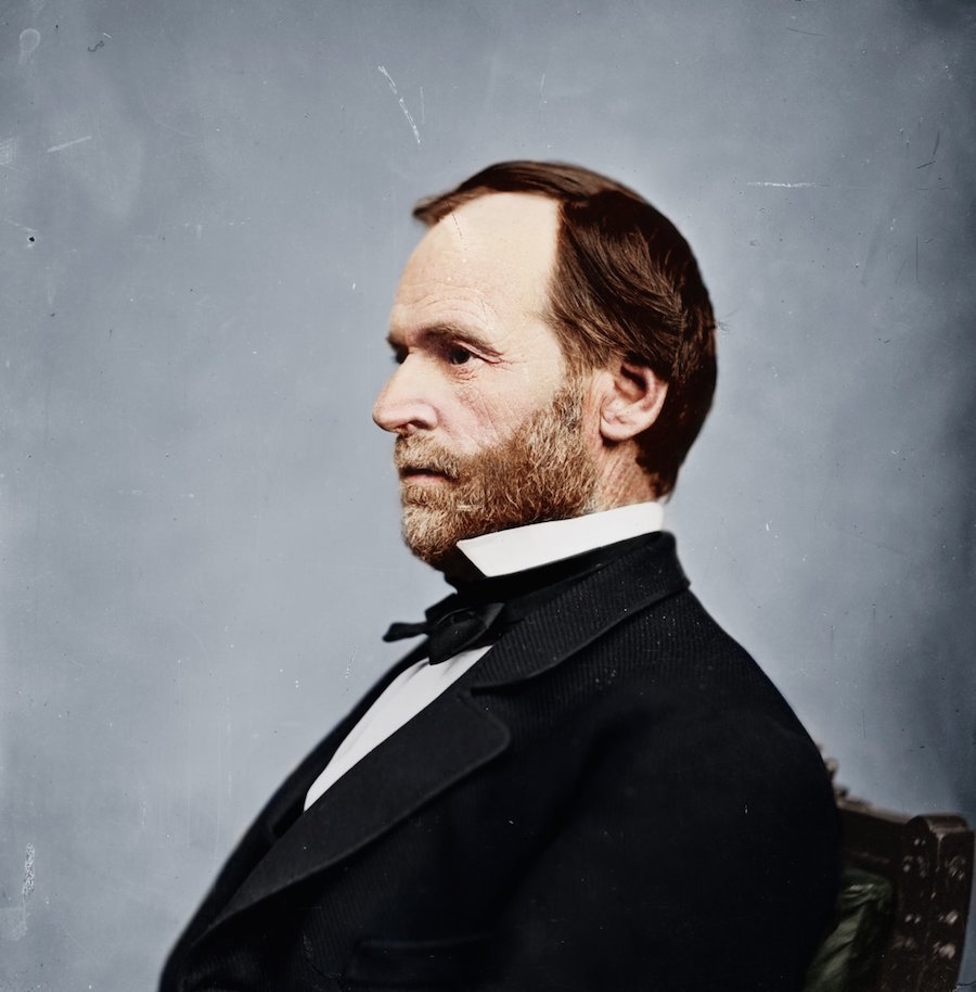 a portrait of General William Tecumseh Sherman in civilian clothes. During Sherman's famous "March to the Sea," the Union Army destroyed nearly everything in its path, both military and civilian, on its way to Savannah, Ga. 