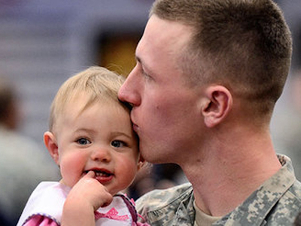 1st Lt. Timothy Steele and his daughter Liberty Hope before he deployed